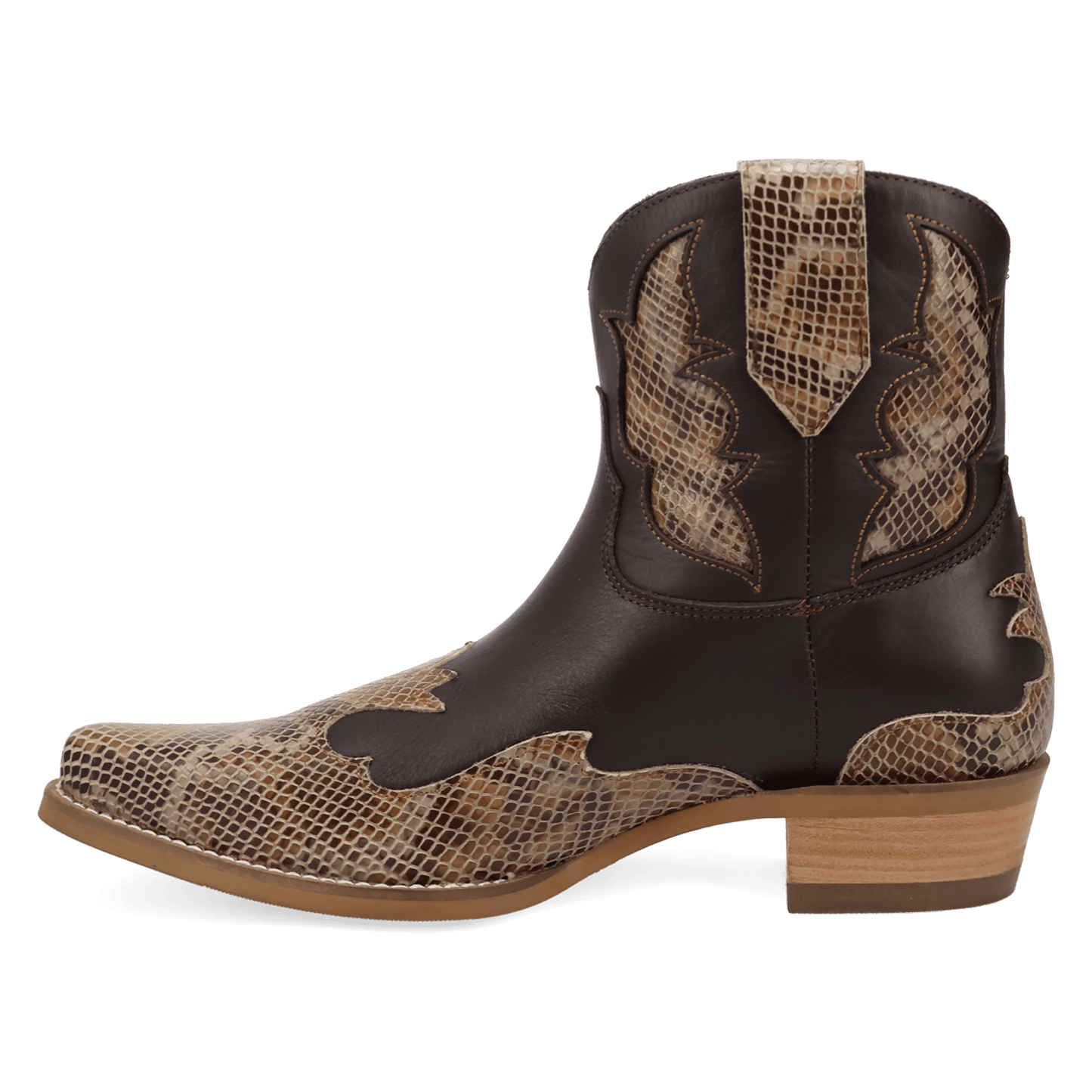 PRODUCT SHOT SERPICO LEATHER BOOT AT 135 DEGREE OUTSIDE ANGLE
