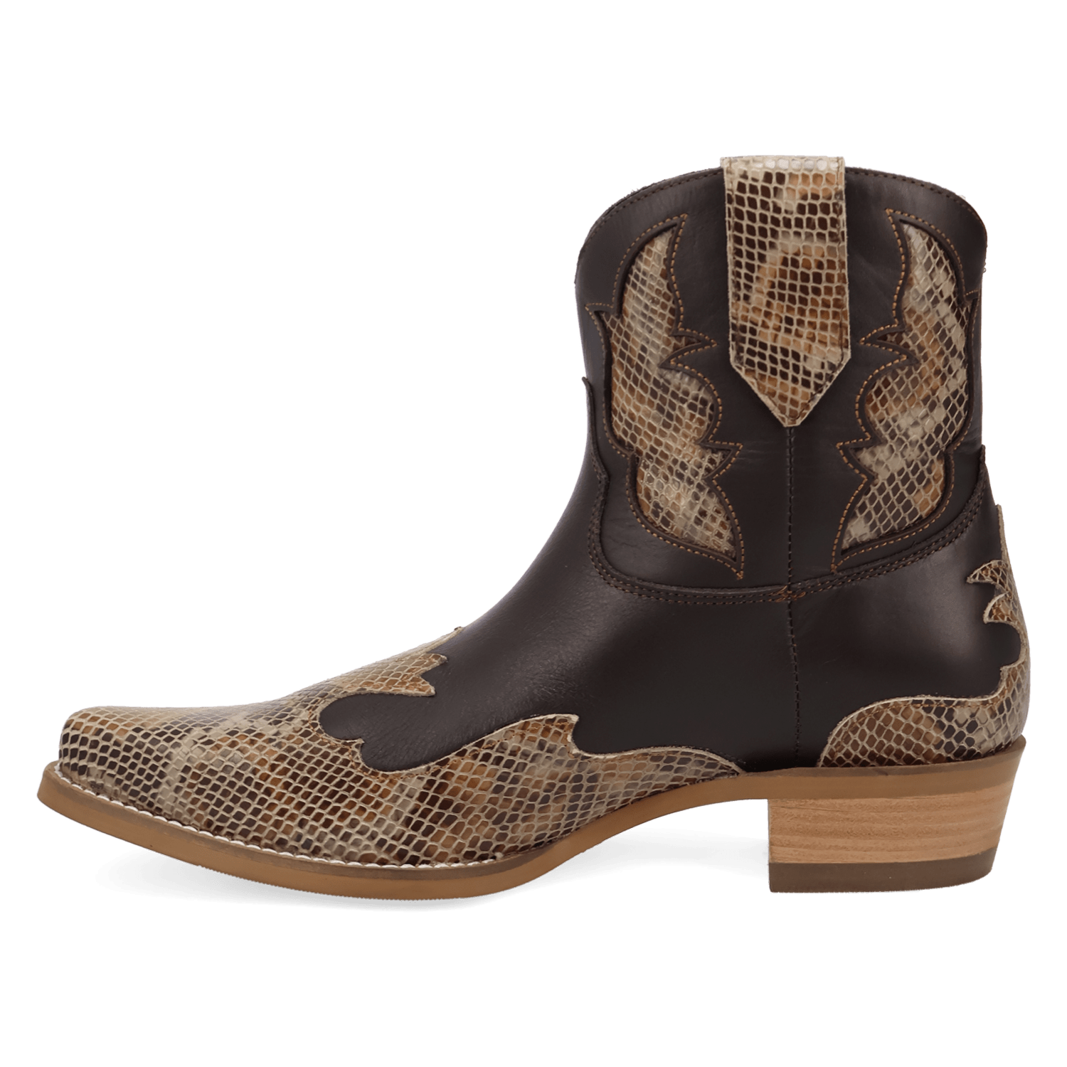 PRODUCT SHOT SERPICO LEATHER BOOT AT 135 DEGREE OUTSIDE ANGLE