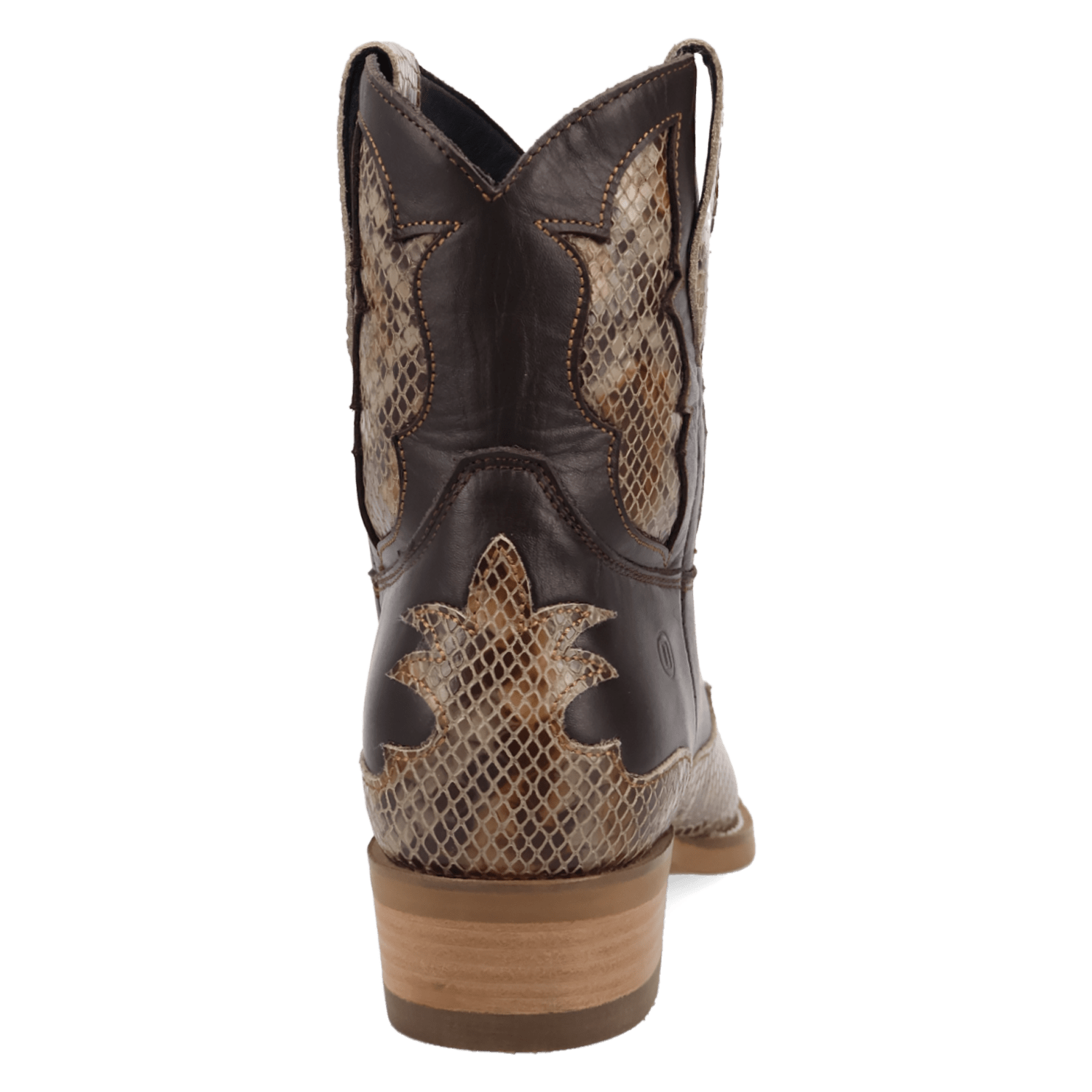 PRODUCT SHOT SERPICO LEATHER BOOT AT 180 DEGREE BACK ANGLE