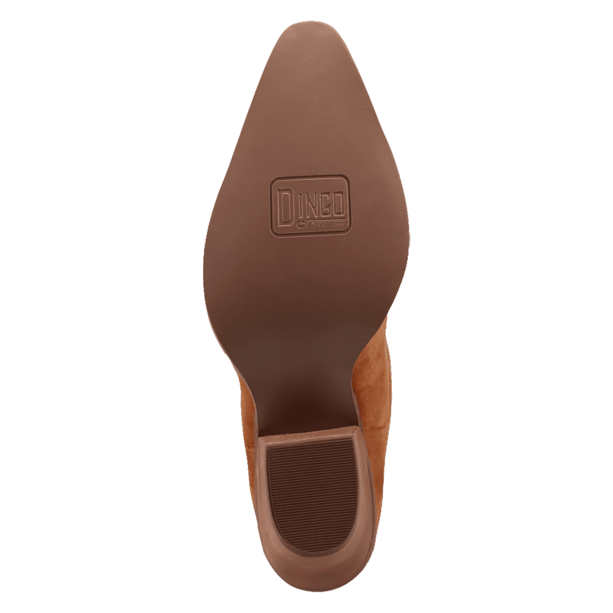 PRODUCT SHOT FLY AWAY SUEDE LEATHER BOOT AT OUTSOLE ANGLE