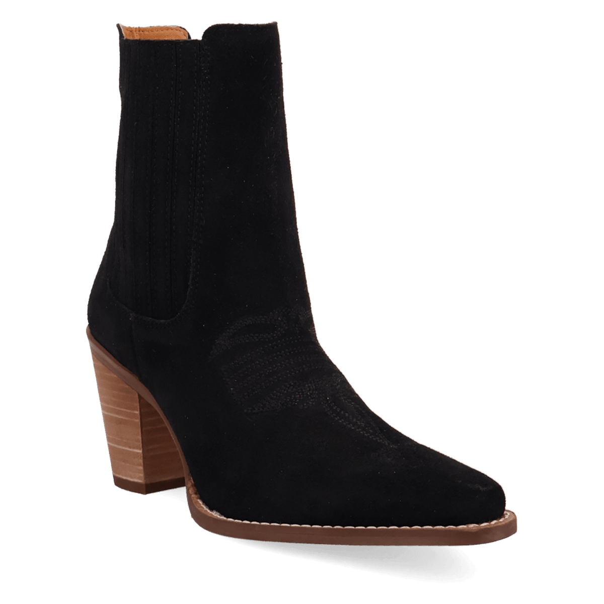 PRODUCT SHOT PALOMA SUEDE LEATHER BOOTIE AT 45 DEGREE ANGLE