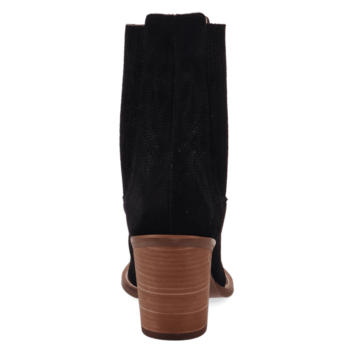 PRODUCT SHOT PALOMA SUEDE LEATHER BOOTIE AT 180 DEGREE BACK ANGLE