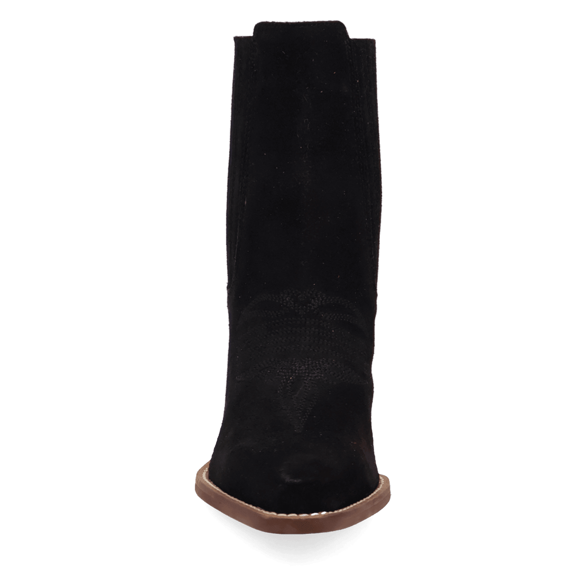 PRODUCT SHOT PALOMA SUEDE LEATHER BOOTIE AT FRONT ANGLE