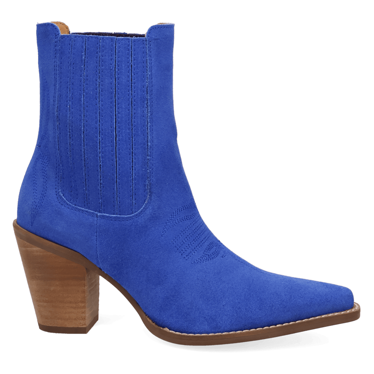PRODUCT SHOT PALOMA SUEDE LEATHER BOOTIE AT 90 DEGREE INSIDE ANGLE
