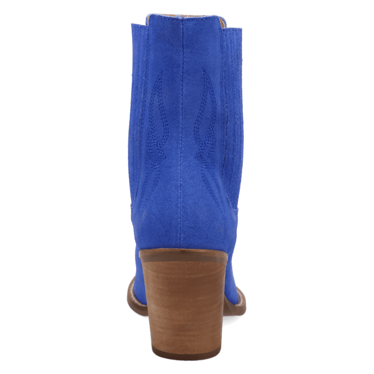 PRODUCT SHOT PALOMA SUEDE LEATHER BOOTIE AT 180 DEGREE BACK ANGLE