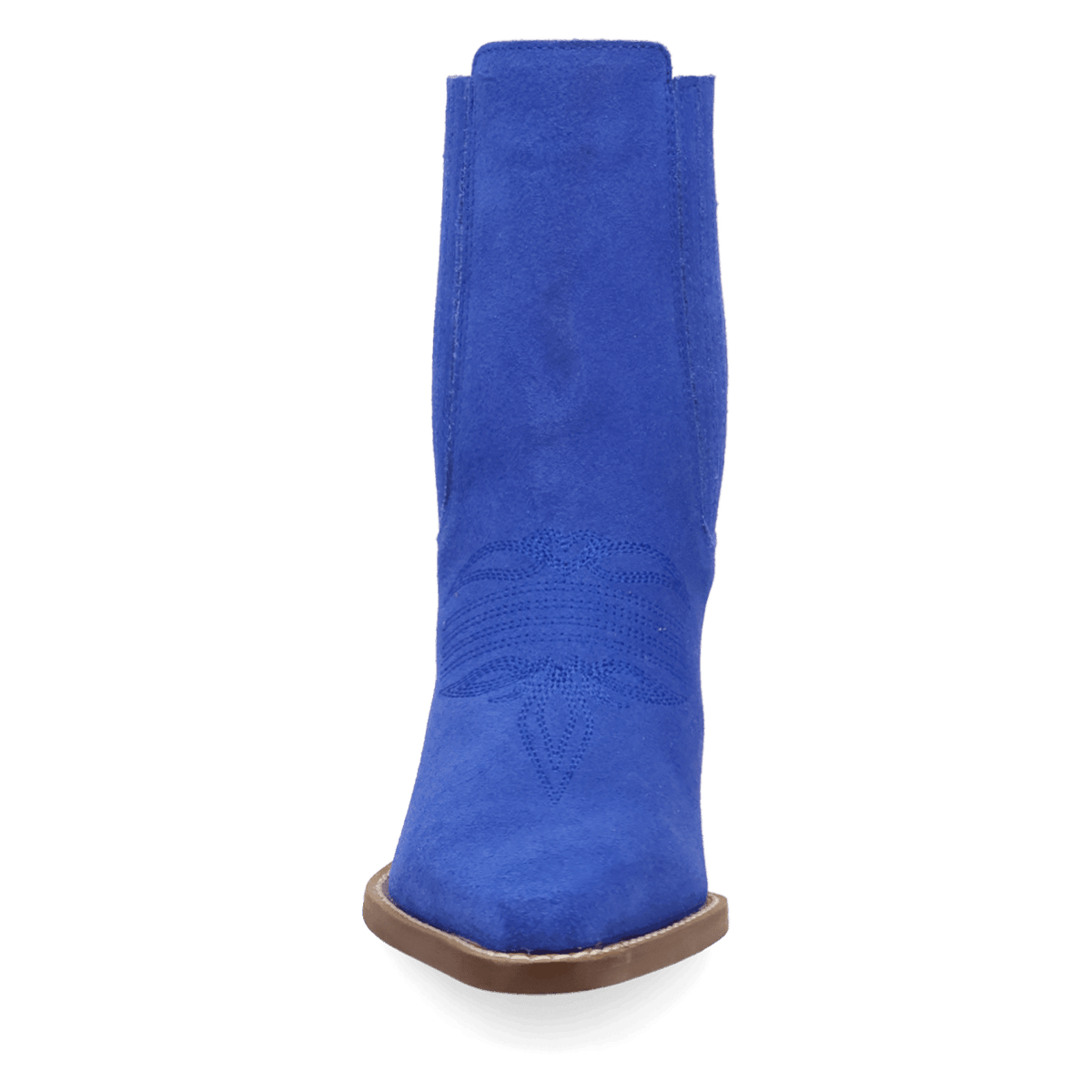 PRODUCT SHOT PALOMA SUEDE LEATHER BOOTIE AT FRONT ANGLE