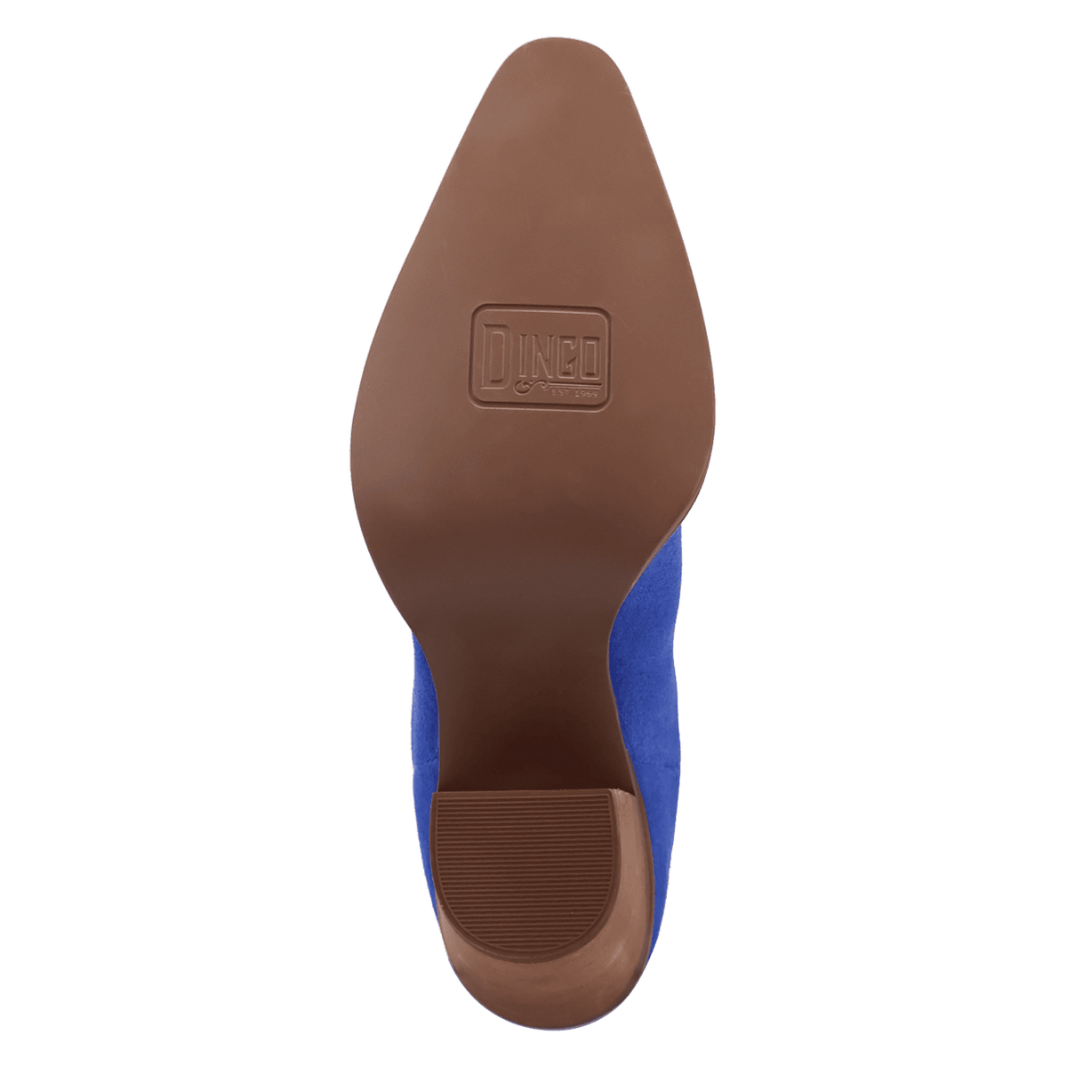 PRODUCT SHOT PALOMA SUEDE LEATHER BOOTIE AT OUTSOLE ANGLE