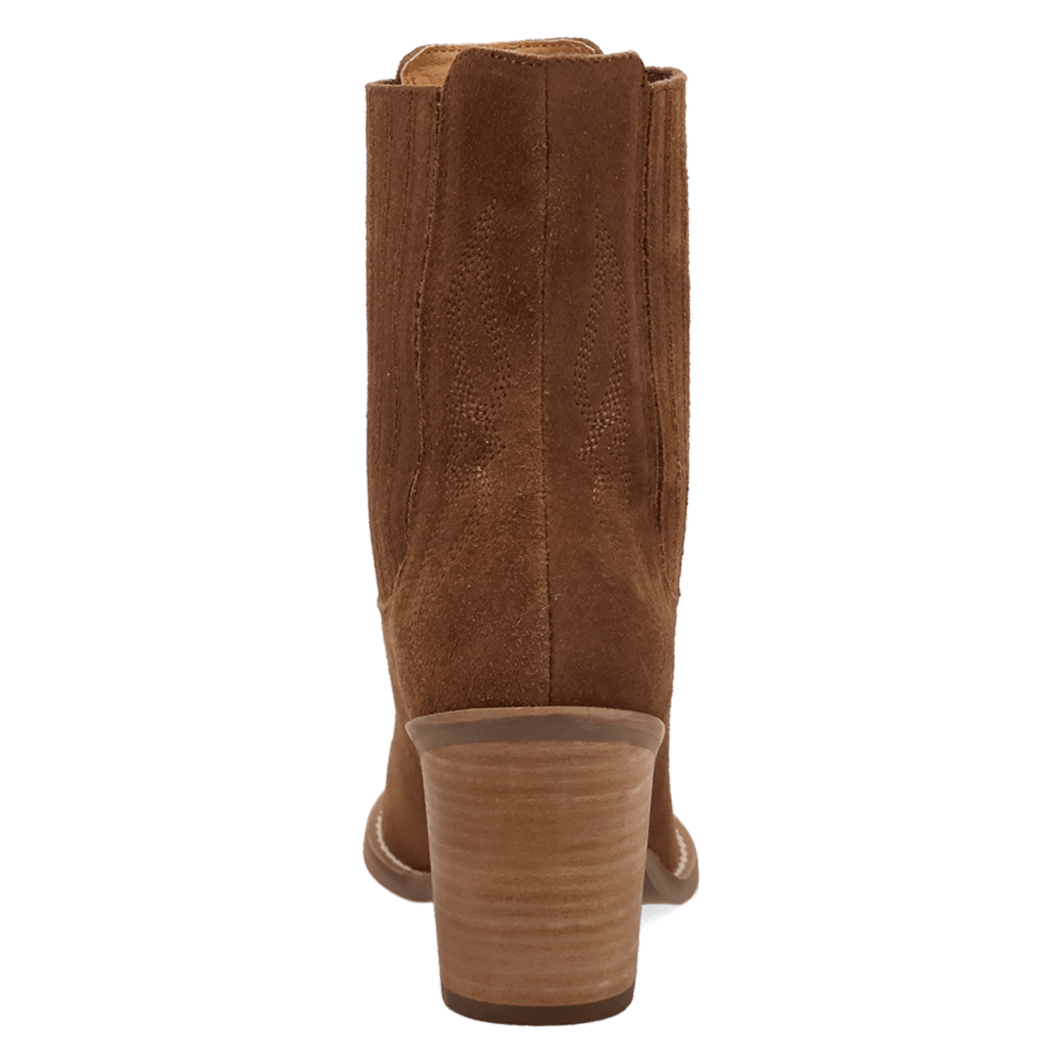 PRODUCT SHOT PALOMA SUEDE LEATHER BOOTIE AT 180 DEGREE BACK ANGLE