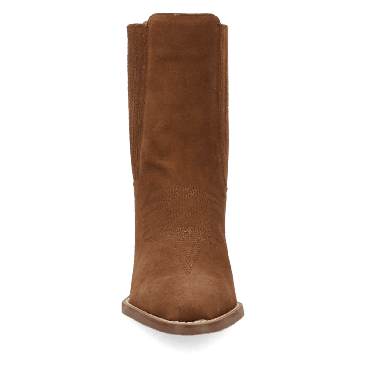 PRODUCT SHOT PALOMA SUEDE LEATHER BOOTIE AT FRONT ANGLE