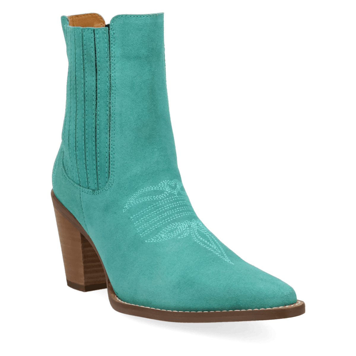 PRODUCT SHOT PALOMA SUEDE LEATHER BOOTIE AT 45 DEGREE ANGLE