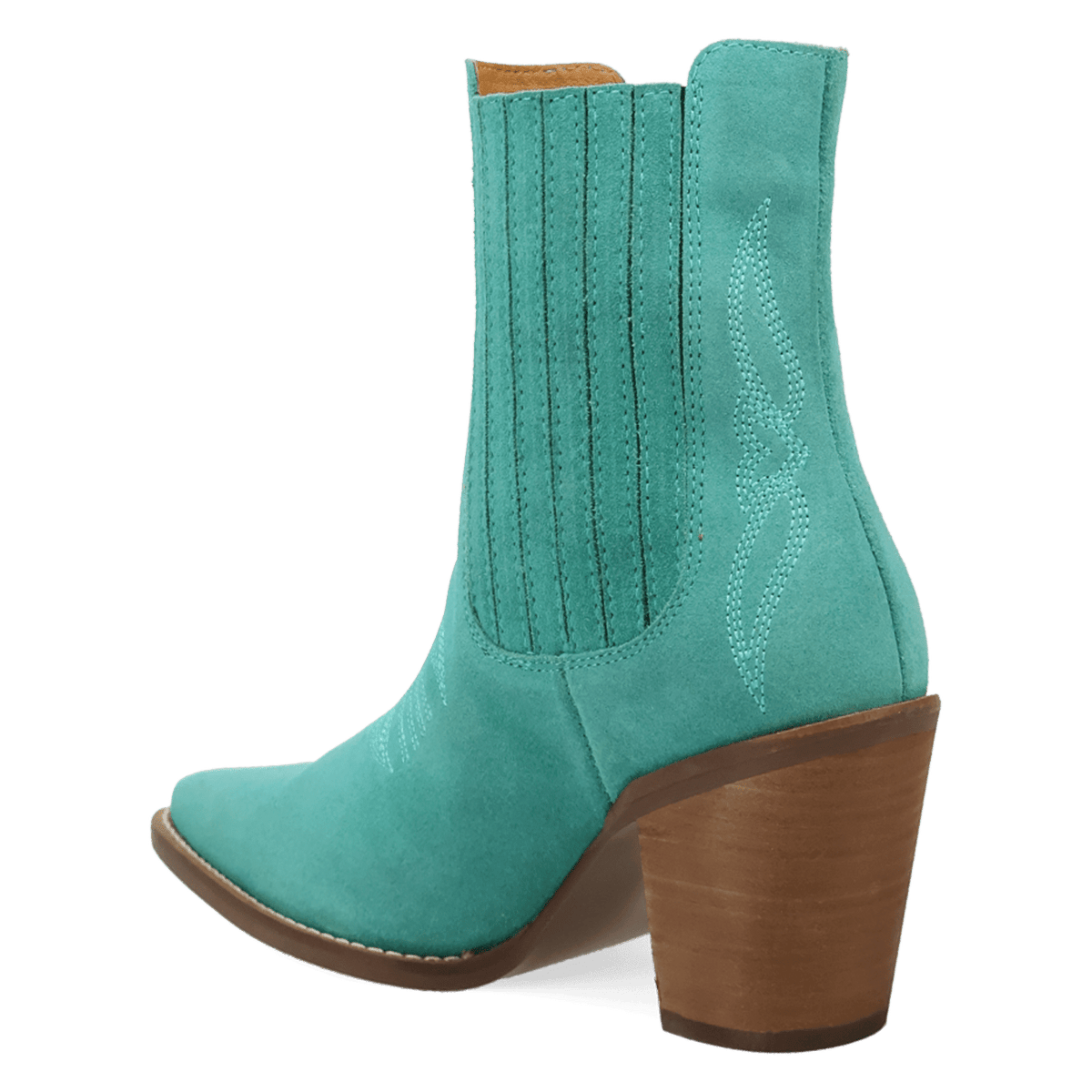 PRODUCT SHOT PALOMA SUEDE LEATHER BOOTIE AT 270 DEGREE ANGLE