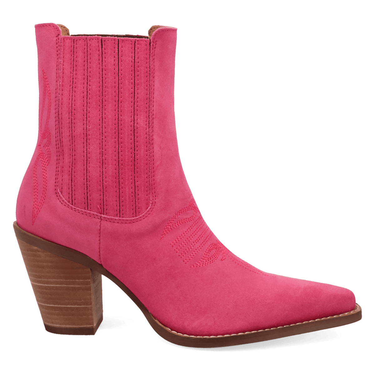 PRODUCT SHOT PALOMA SUEDE LEATHER BOOTIE AT 90 DEGREE INSIDE ANGLE