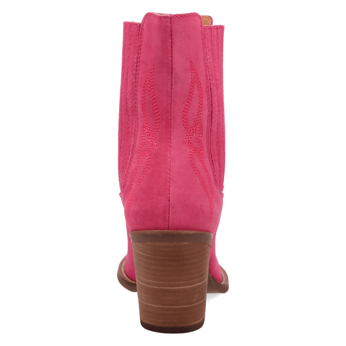 PRODUCT SHOT PALOMA SUEDE LEATHER BOOTIE AT 180 DEGREE BACK ANGLE