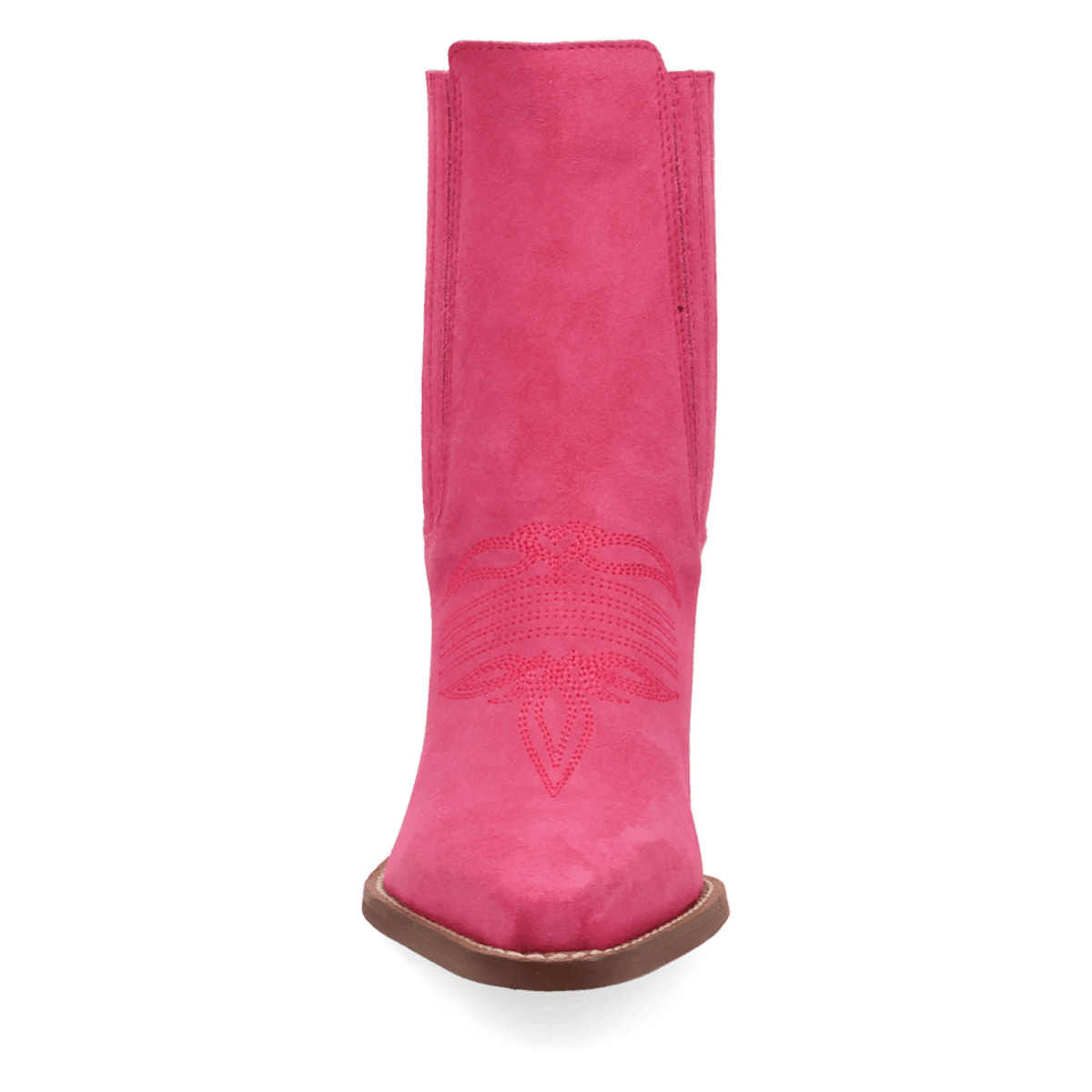 PRODUCT SHOT PALOMA SUEDE LEATHER BOOTIE AT FRONT ANGLE