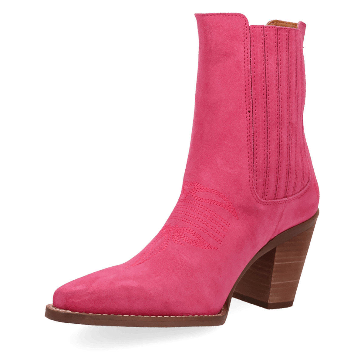 PRODUCT SHOT PALOMA SUEDE LEATHER BOOTIE AT 225 DEGREE ANGLE