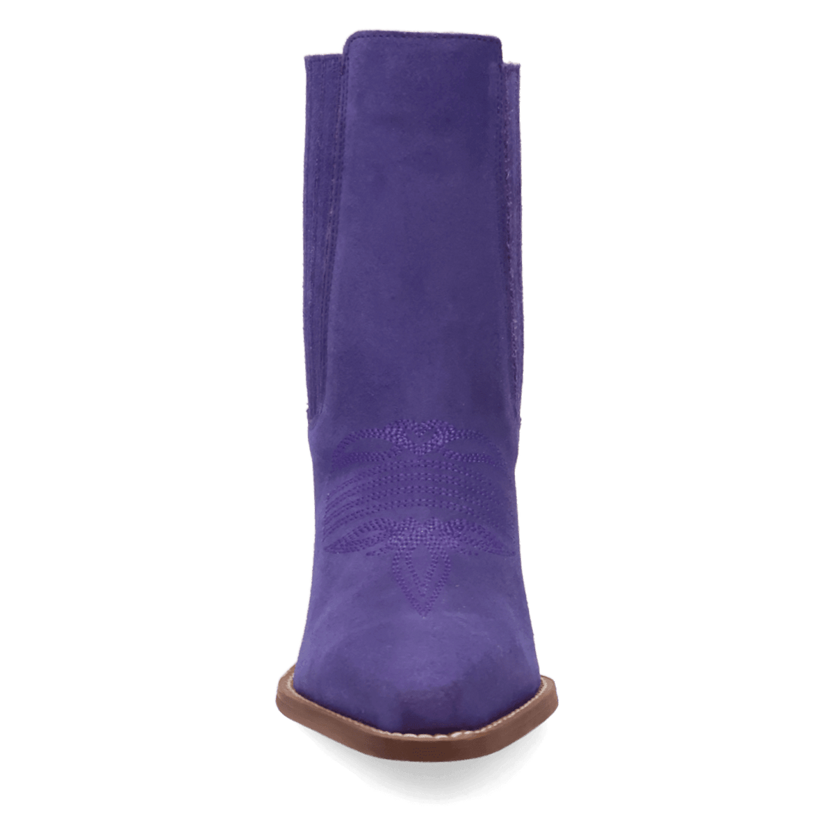 PRODUCT SHOT PALOMA SUEDE LEATHER BOOTIE AT FRONT ANGLE