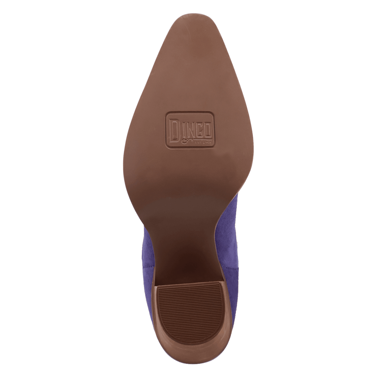 PRODUCT SHOT PALOMA SUEDE LEATHER BOOTIE AT OUTSOLE ANGLE
