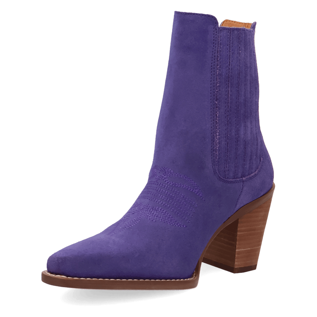 PRODUCT SHOT PALOMA SUEDE LEATHER BOOTIE AT 225 DEGREE ANGLE