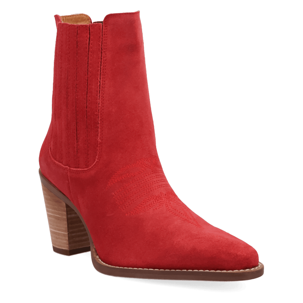 PRODUCT SHOT PALOMA SUEDE LEATHER BOOTIE AT 45 DEGREE ANGLE