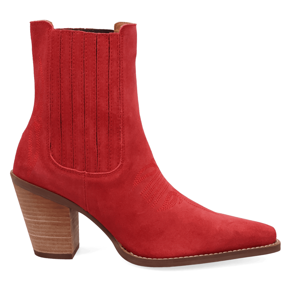 PRODUCT SHOT PALOMA SUEDE LEATHER BOOTIE AT 90 DEGREE INSIDE ANGLE
