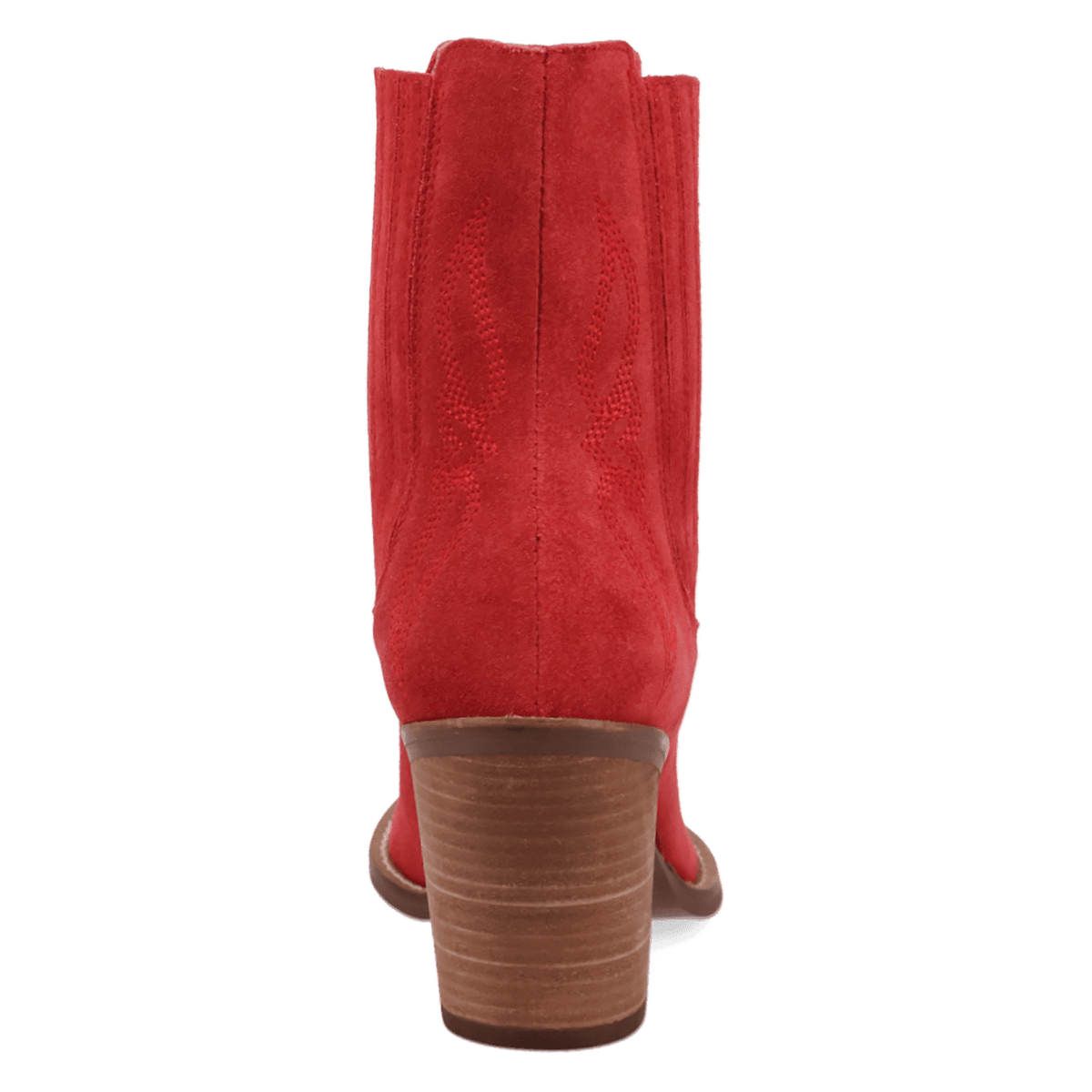 PRODUCT SHOT PALOMA SUEDE LEATHER BOOTIE AT 180 DEGREE BACK ANGLE