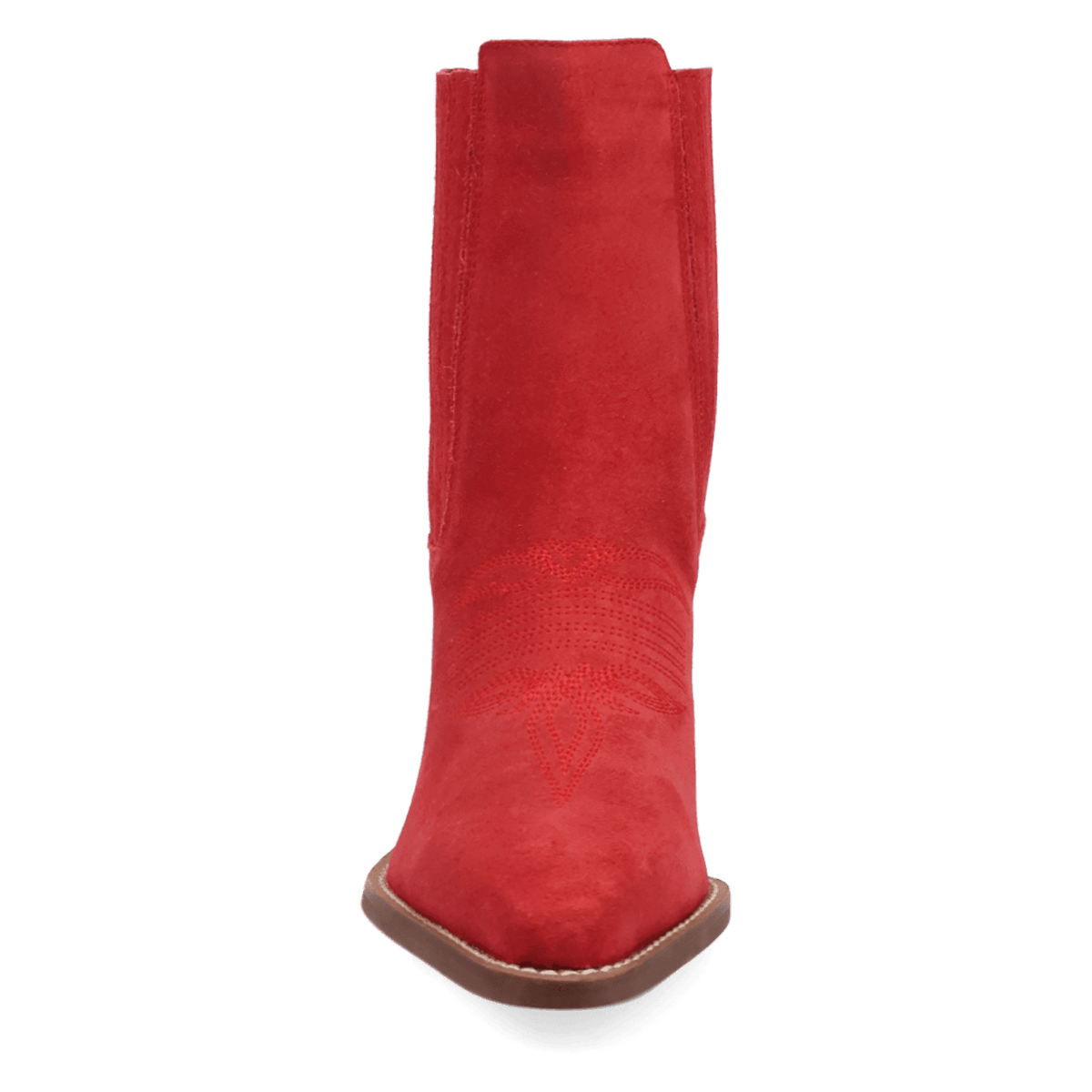 PRODUCT SHOT PALOMA SUEDE LEATHER BOOTIE AT FRONT ANGLE
