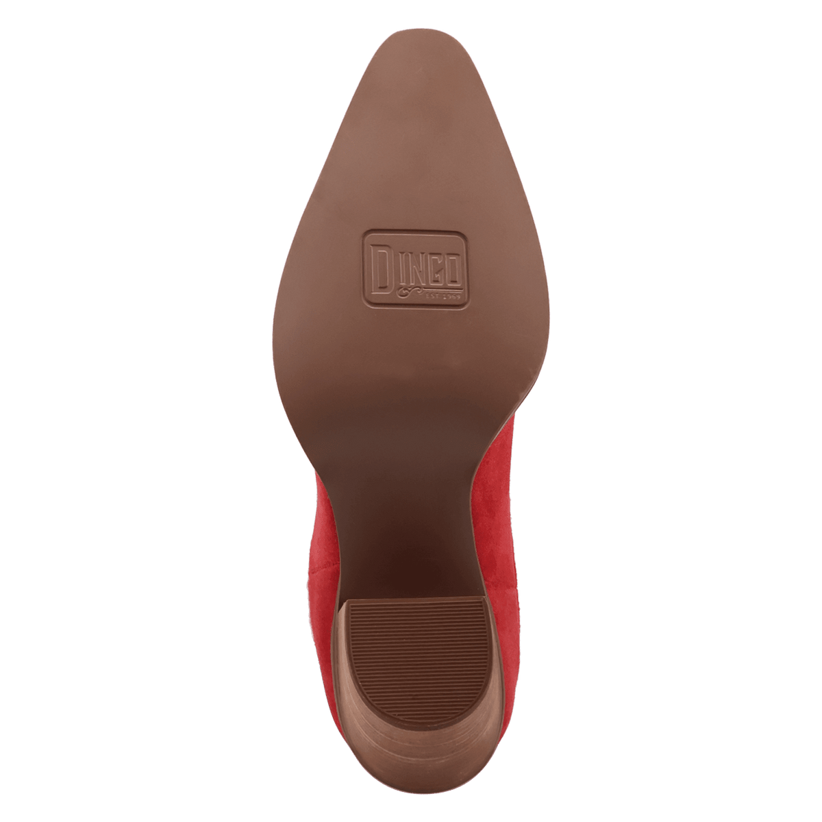 PRODUCT SHOT PALOMA SUEDE LEATHER BOOTIE AT OUTSOLE ANGLE