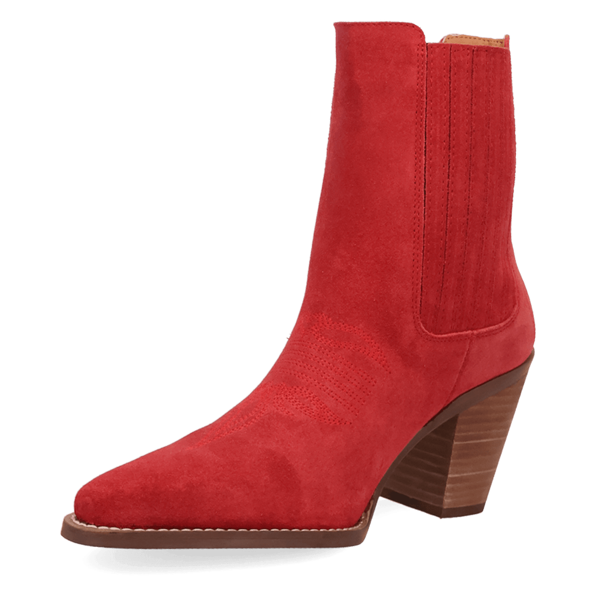 PRODUCT SHOT PALOMA SUEDE LEATHER BOOTIE AT 225 DEGREE ANGLE