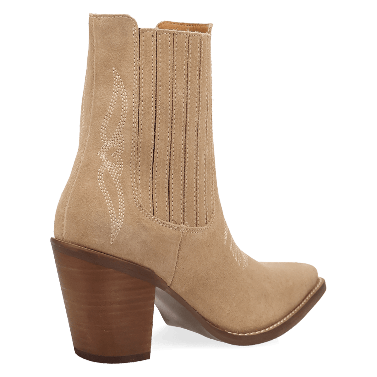 PRODUCT SHOT PALOMA SUEDE LEATHER BOOTIE AT 315 DEGREE ANGLE