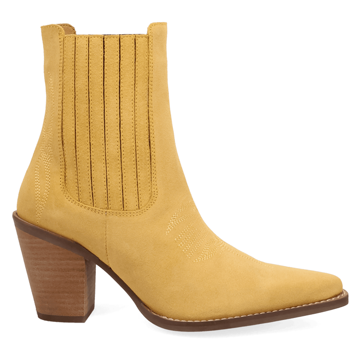 PRODUCT SHOT PALOMA SUEDE LEATHER BOOTIE AT 90 DEGREE INSIDE ANGLE