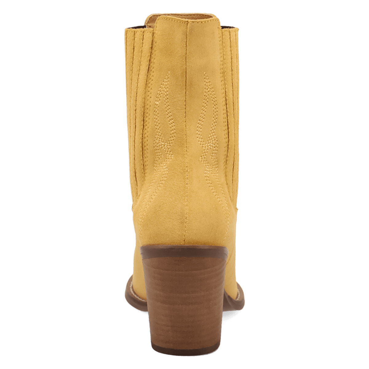 PRODUCT SHOT PALOMA SUEDE LEATHER BOOTIE AT 180 DEGREE BACK ANGLE