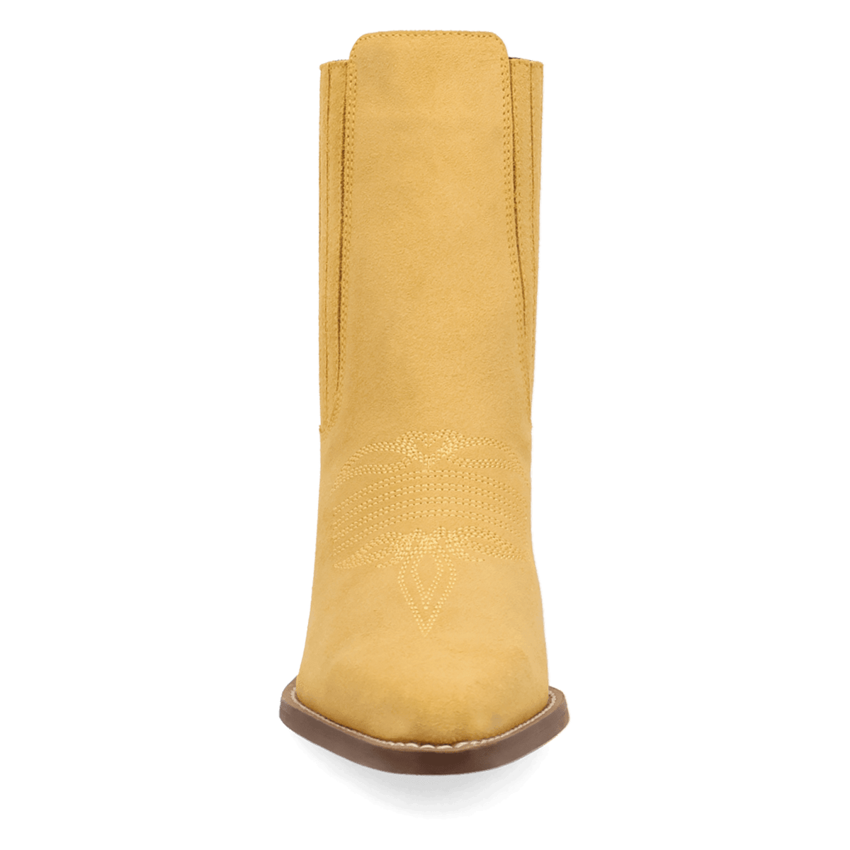 PRODUCT SHOT PALOMA SUEDE LEATHER BOOTIE AT FRONT ANGLE