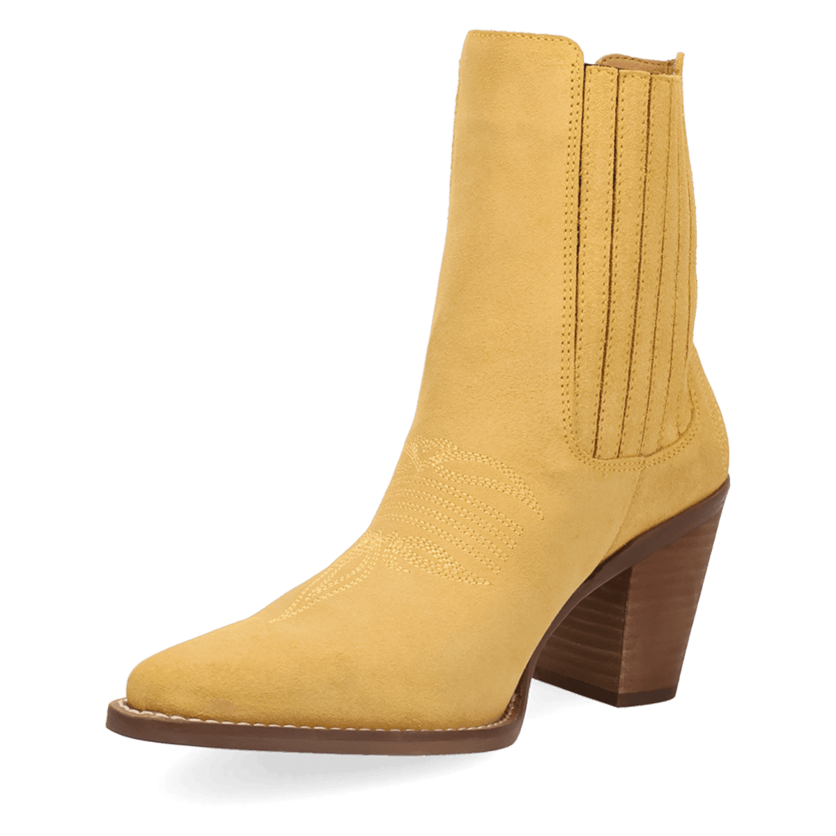 PRODUCT SHOT PALOMA SUEDE LEATHER BOOTIE AT 225 DEGREE ANGLE