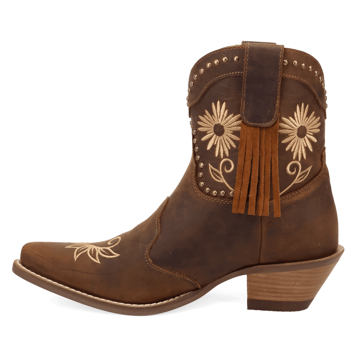 PRODUCT SHOT COUNTRY CUTE LEATHER BOOTIE AT 135 DEGREE OUTSIDE ANGLE