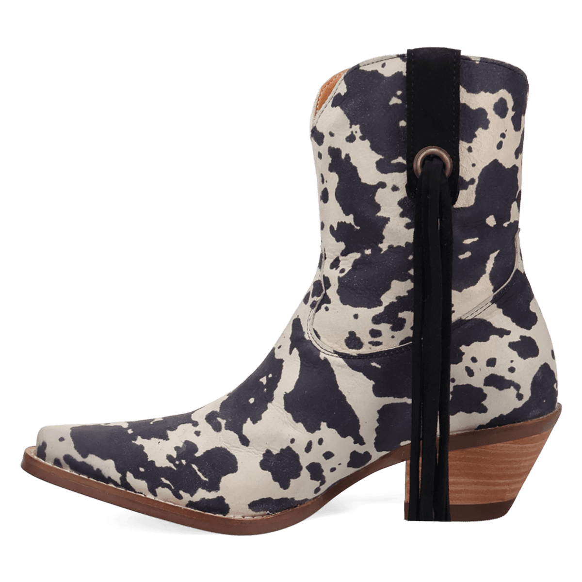PRODUCT SHOT WILD LIFE LEATHER BOOTIE AT 135 DEGREE OUTSIDE ANGLE