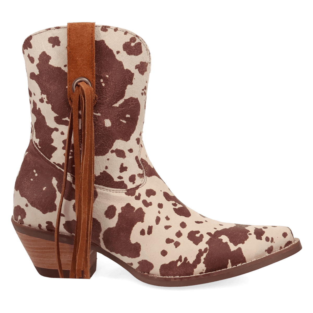 PRODUCT SHOT WILD LIFE LEATHER BOOTIE AT 90 DEGREE INSIDE ANGLE