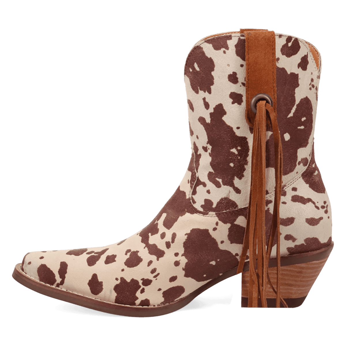 PRODUCT SHOT WILD LIFE LEATHER BOOTIE AT 135 DEGREE OUTSIDE ANGLE