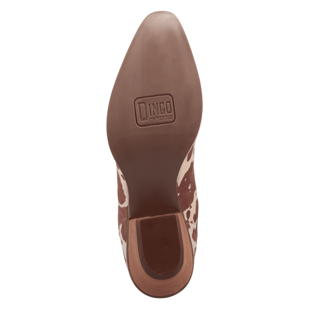 PRODUCT SHOT WILD LIFE LEATHER BOOTIE AT OUTSOLE ANGLE