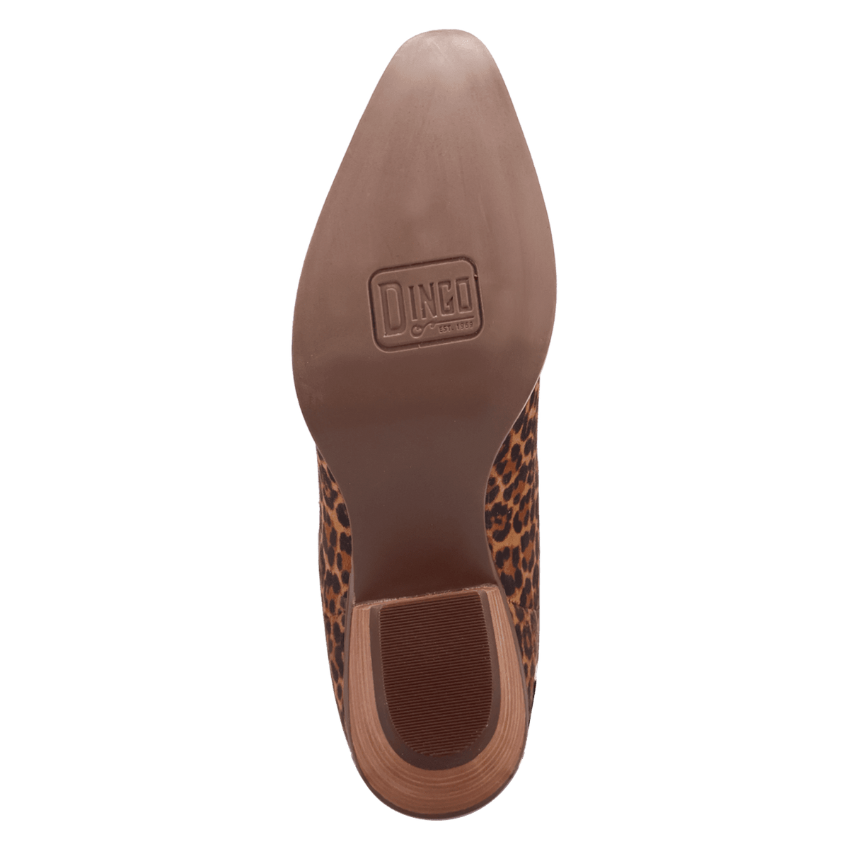 PRODUCT SHOT WILD LIFE LEATHER BOOTIE AT OUTSOLE ANGLE