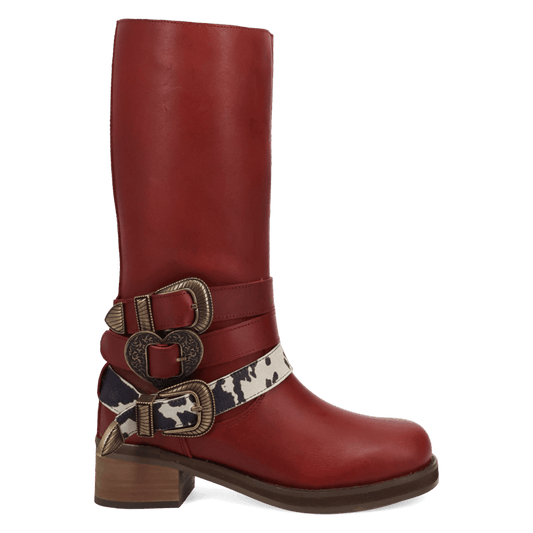PRODUCT SHOT FULL THROTTLE LEATHER BOOT AT 90 DEGREE INSIDE ANGLE