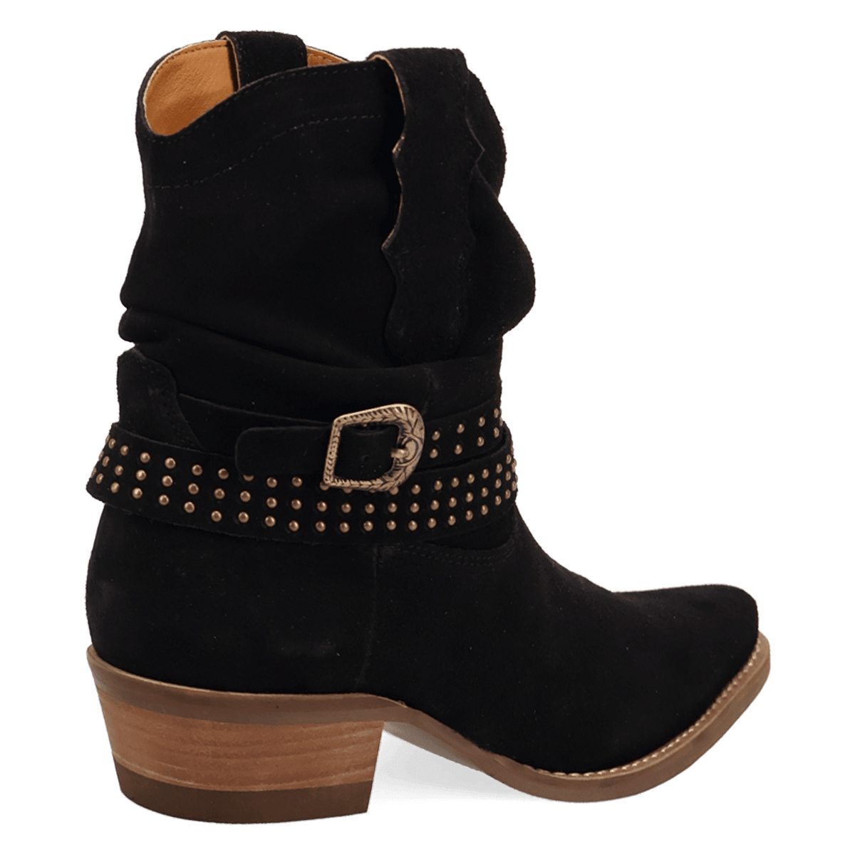 PRODUCT SHOT SCRUNCHY SUEDE BOOTIE AT 315 DEGREE ANGLE