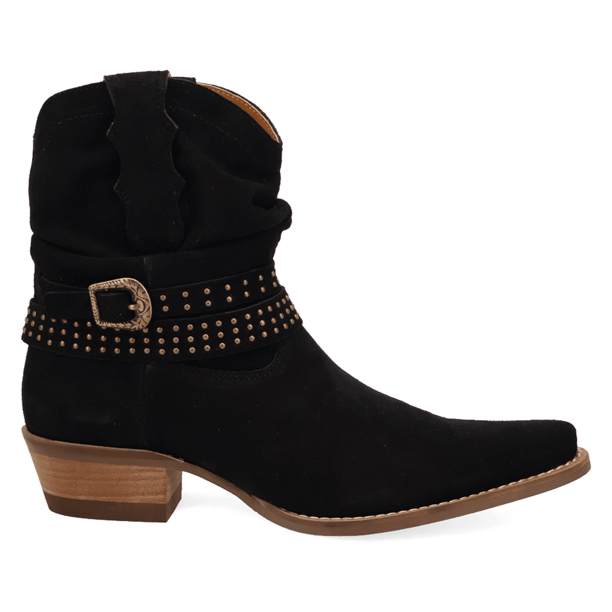 PRODUCT SHOT SCRUNCHY SUEDE BOOTIE AT 90 DEGREE INSIDE ANGLE