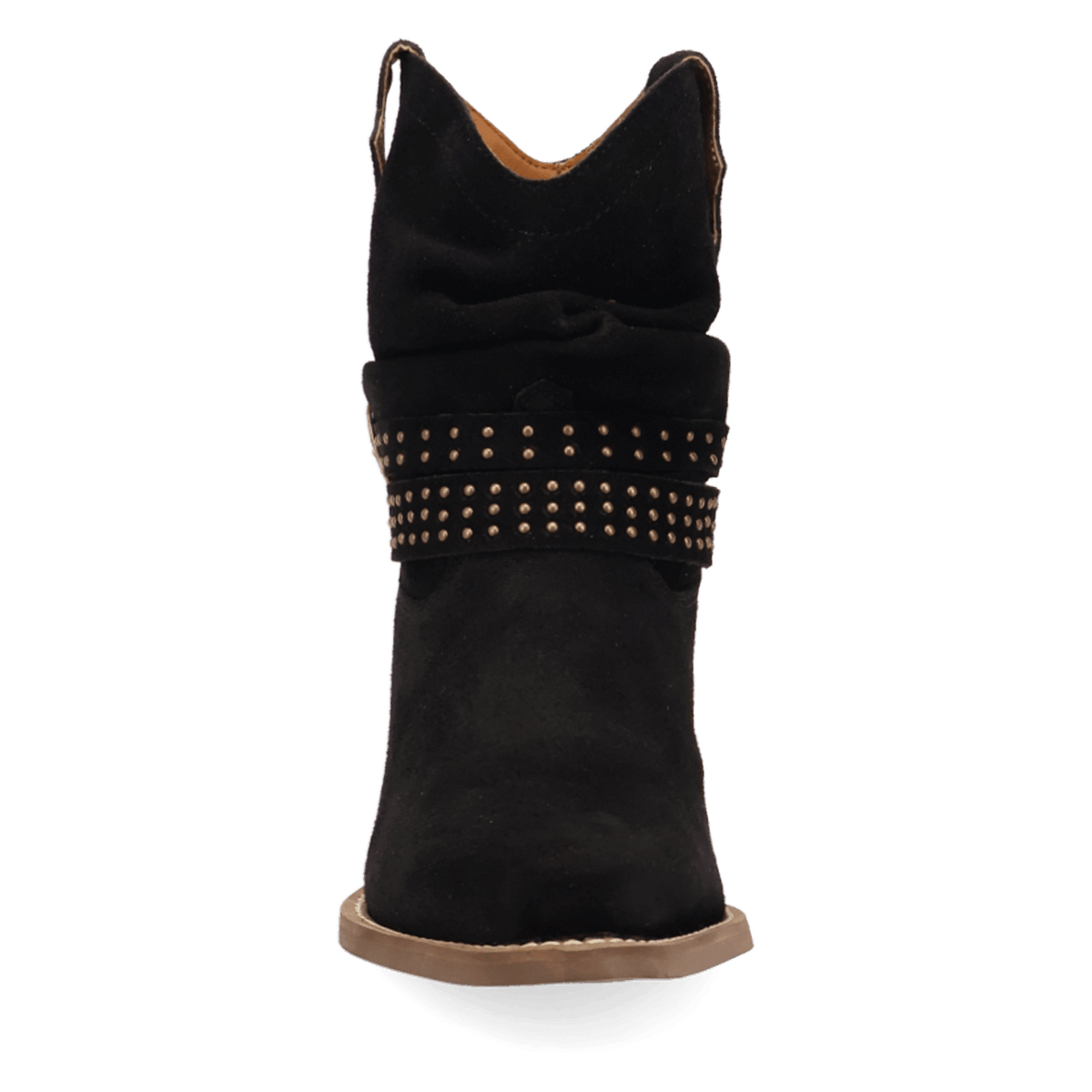 PRODUCT SHOT SCRUNCHY SUEDE BOOTIE AT FRONT ANGLE