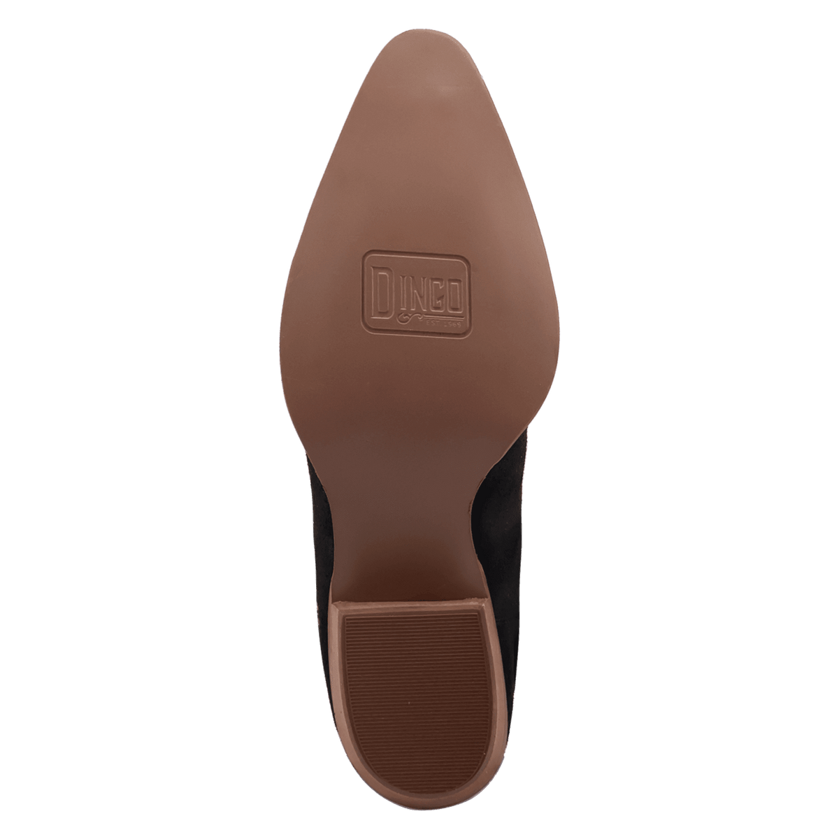 PRODUCT SHOT SCRUNCHY SUEDE BOOTIE AT OUTSOLE ANGLE