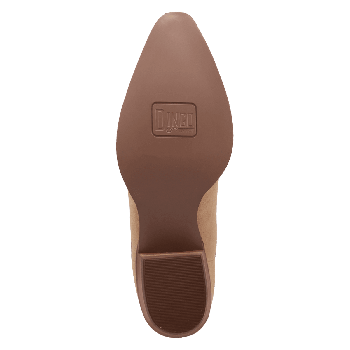 PRODUCT SHOT SCRUNCHY SUEDE BOOTIE AT OUTSOLE ANGLE