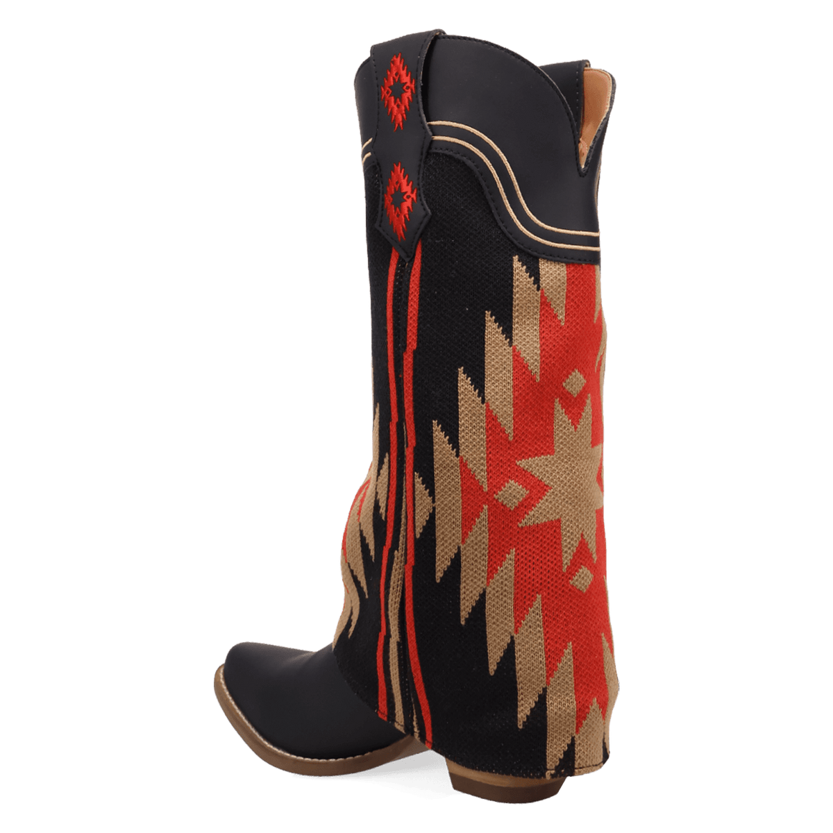 PRODUCT SHOT MYSTIC MESA FABRIC WRAPPED BOOT AT 270 DEGREE ANGLE