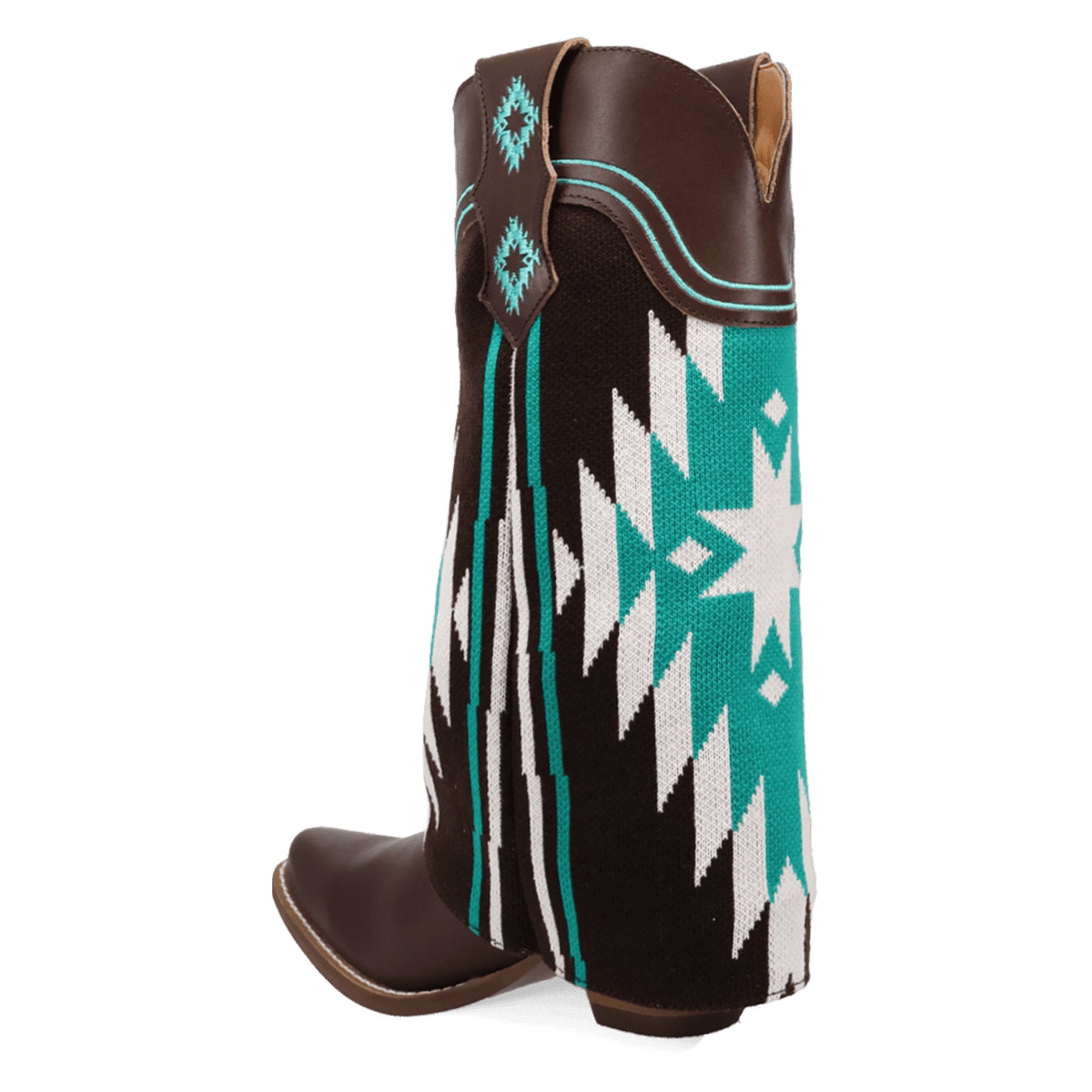PRODUCT SHOT MYSTIC MESA FABRIC WRAPPED BOOT AT 270 DEGREE ANGLE