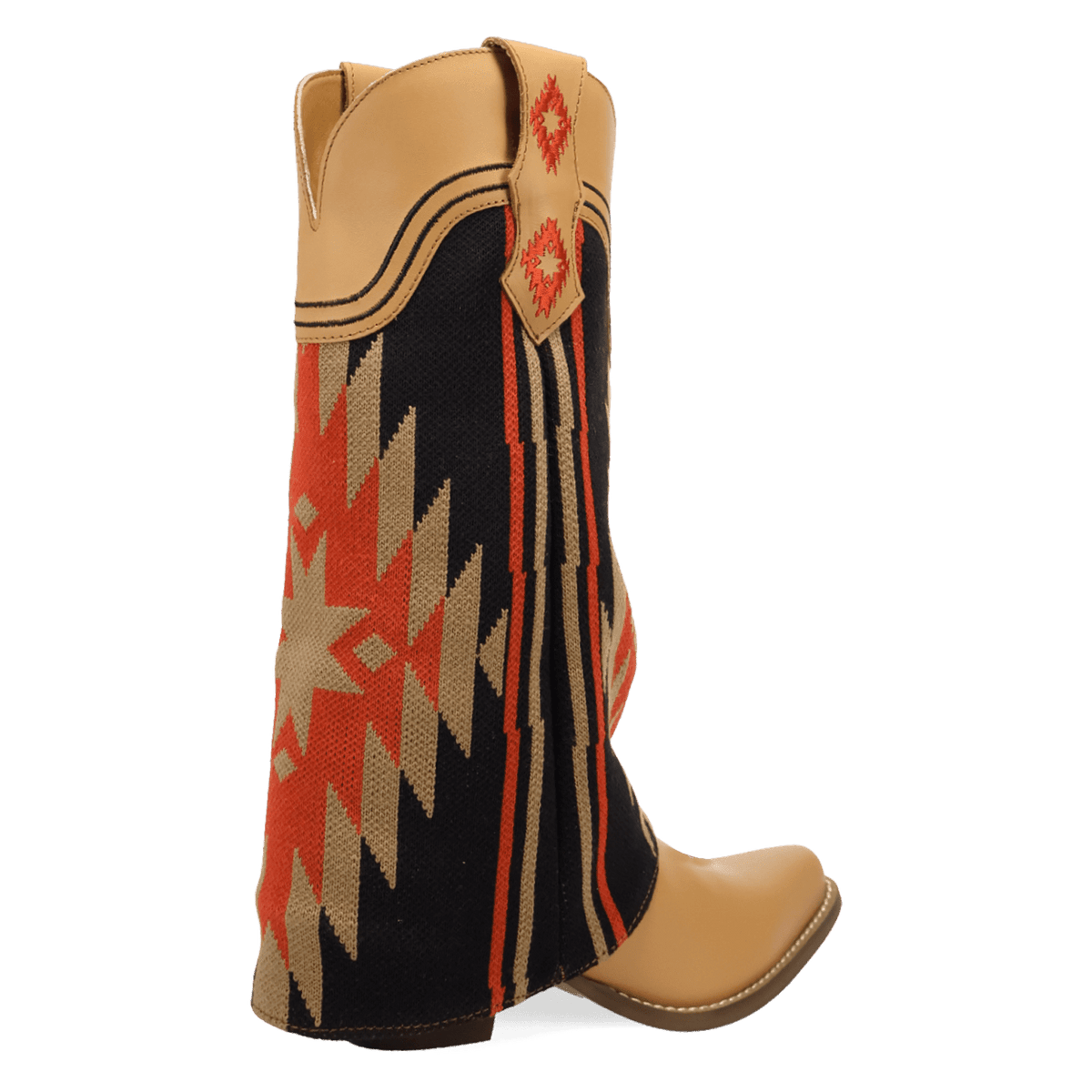 PRODUCT SHOT MYSTIC MESA FABRIC WRAPPED BOOT AT 315 DEGREE ANGLE
