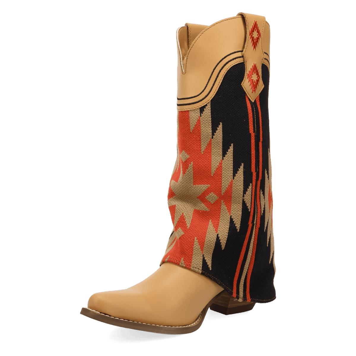 PRODUCT SHOT MYSTIC MESA FABRIC WRAPPED BOOT AT 225 DEGREE ANGLE