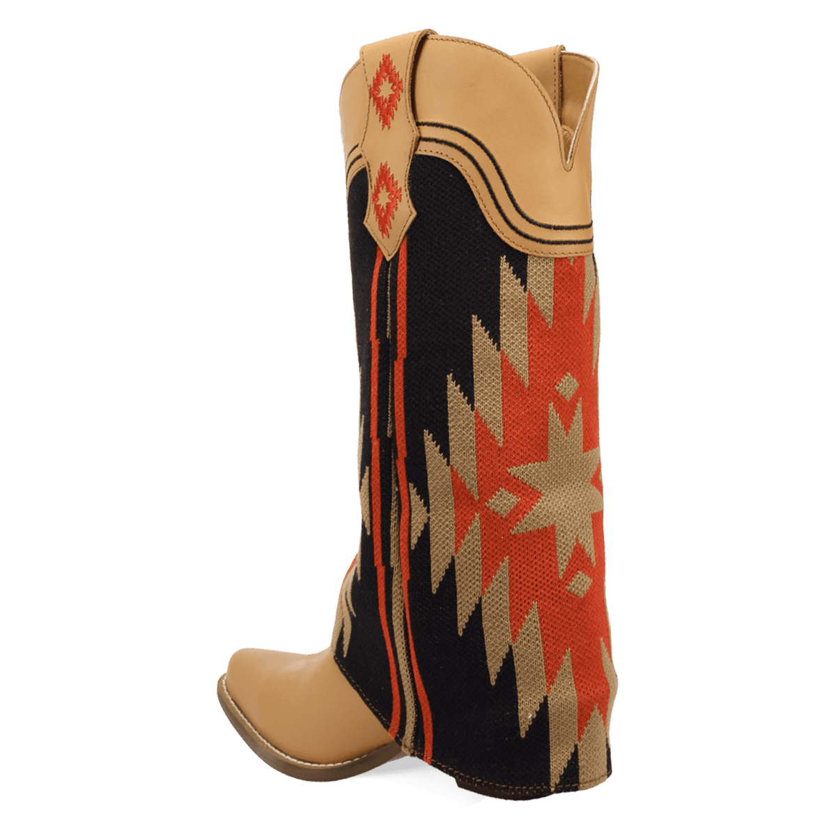 PRODUCT SHOT MYSTIC MESA FABRIC WRAPPED BOOT AT 270 DEGREE ANGLE